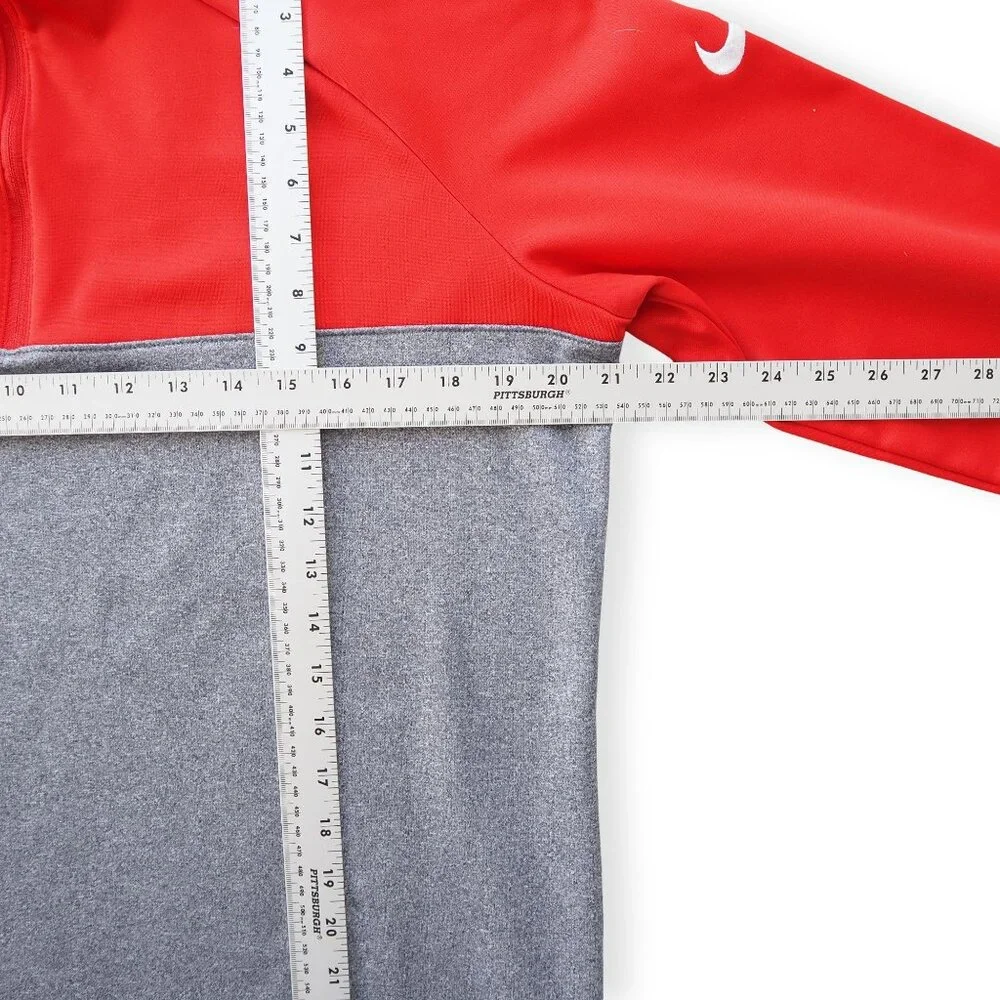 Nike Golf Thermafit 1/2 Zip Fleece Pullover Men's L Red /‎ Grey